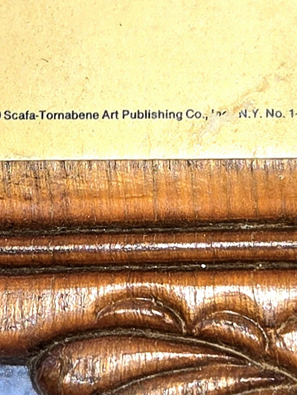 Paul Whitney Hunter Vintage lithograph print small carved wood frame Cardinals